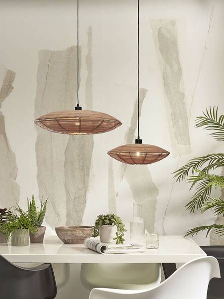 Pendelleuchte Tanami Typ A - Beige - Eisen - Rattan - 55 x 14 x 55 cm - Image 4