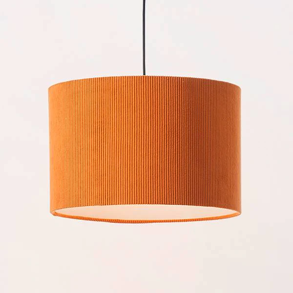 Pendelleuchte Tony - Eisen / Cordstoff - Orange - Flammenanzahl: 1