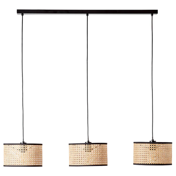 Pendelleuchte Wiley - Rattan / Eisen - 3-flammig - Image 2