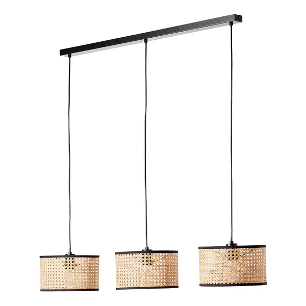 Pendelleuchte Wiley - Rattan / Eisen - 3-flammig - Image 3
