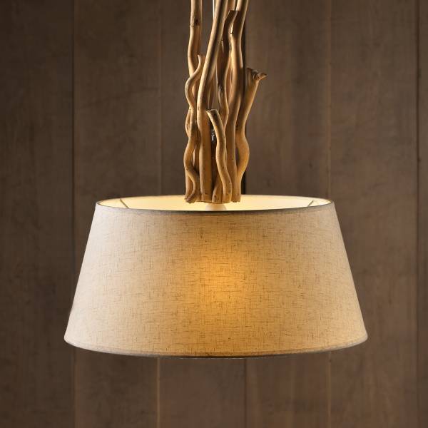 Pendelleuchte Woody Typ A - Baumwollstoff - 1-flammig