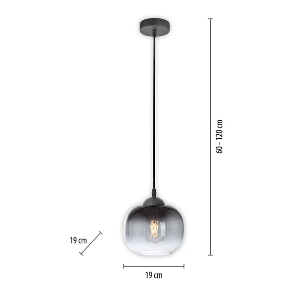 Pendelleuchte Zea Typ A - Rauchglas / Eisen - 1-flammig - Image 7