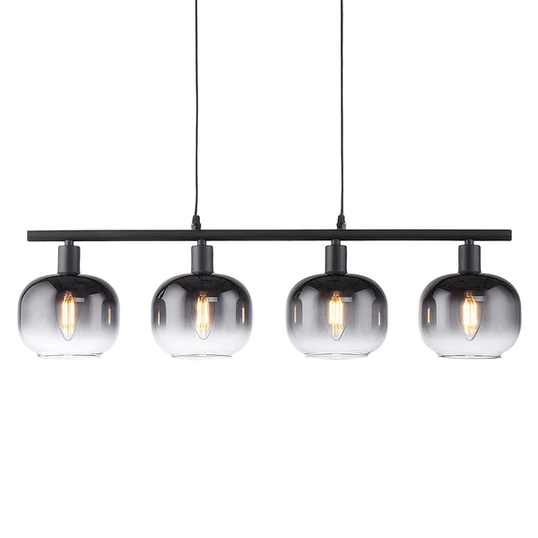 Pendelleuchte Zea Typ B - Rauchglas / Eisen - 4-flammig