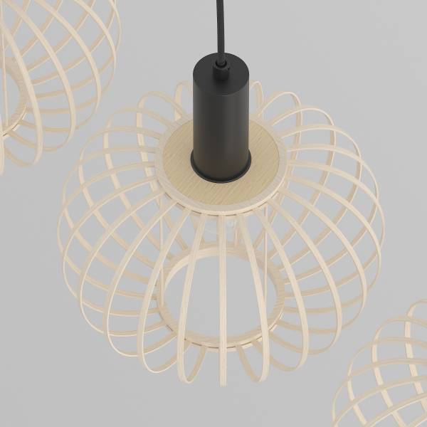 Pendelleuchte ZESTA 3-flammig - Bambus / Eisen - Image 9
