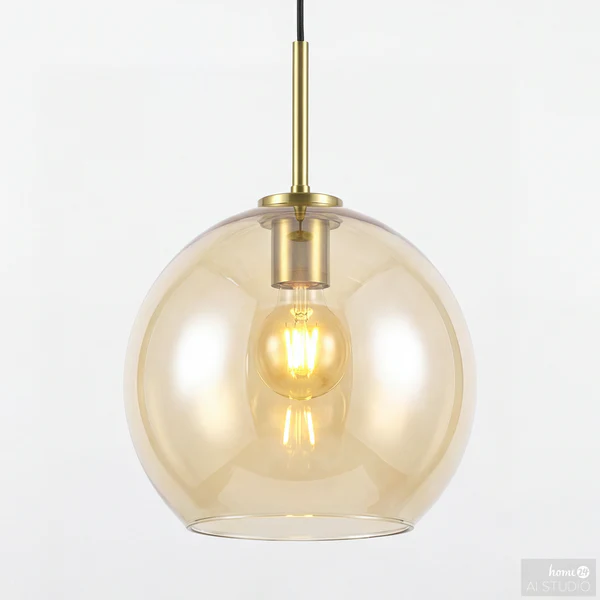 Pendelleuchte ZEVRO rund - Farbglas / Eisen - 1-flammig - Image 6