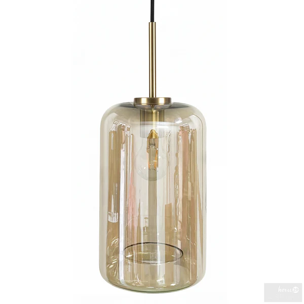 Pendelleuchte Zevro Zylinderschirm - Farbglas / Eisen - 1-flammig - Image 6