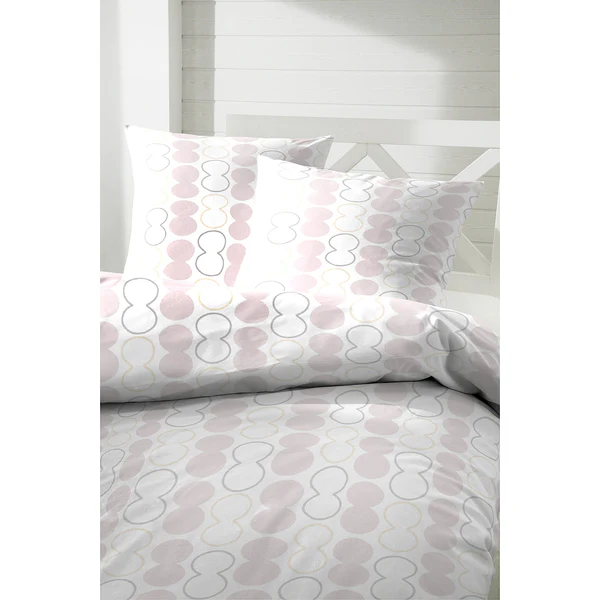 Perkal-Bettwäsche Patton - Baumwollstoff - Hellrosa - 155 x 220 cm + Kissen 80 x 80 cm - Image 2