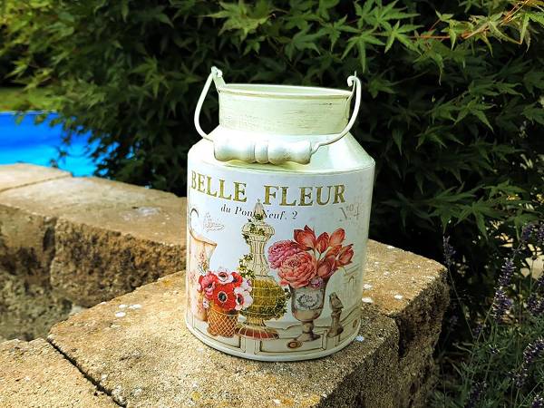 Pflanzengefäß Milchkanne Fleur - Stahlblech - Beige - Image 2