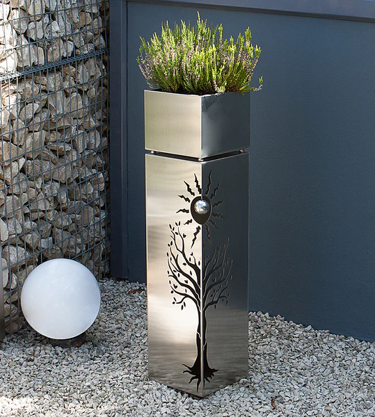Pflanzensäule Baum - Edelstahl - Silber - Image 2