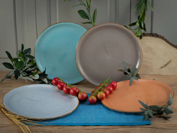 Pizzateller Vintage Nature 4er-Set - Porzellan - Mehrfarbig - Image 2