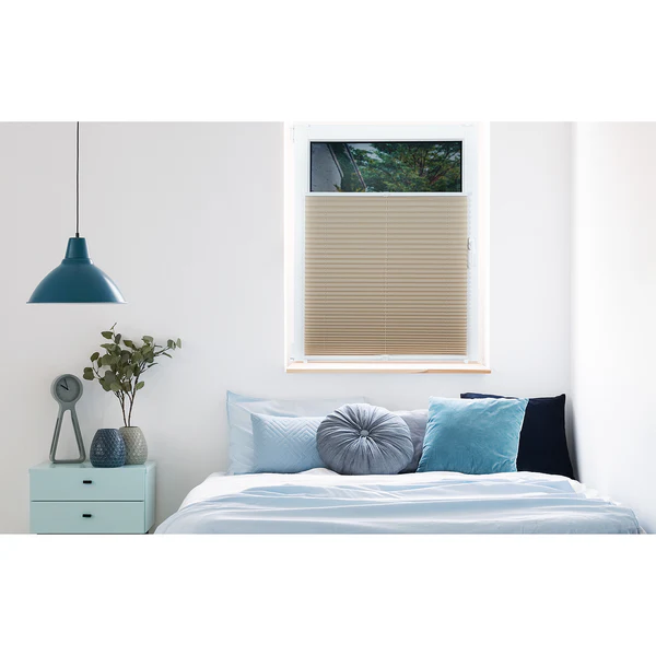 Plissee Klemmfix free - Polyester / Aluminium - Beige - 75 x 130 cm - Image 2