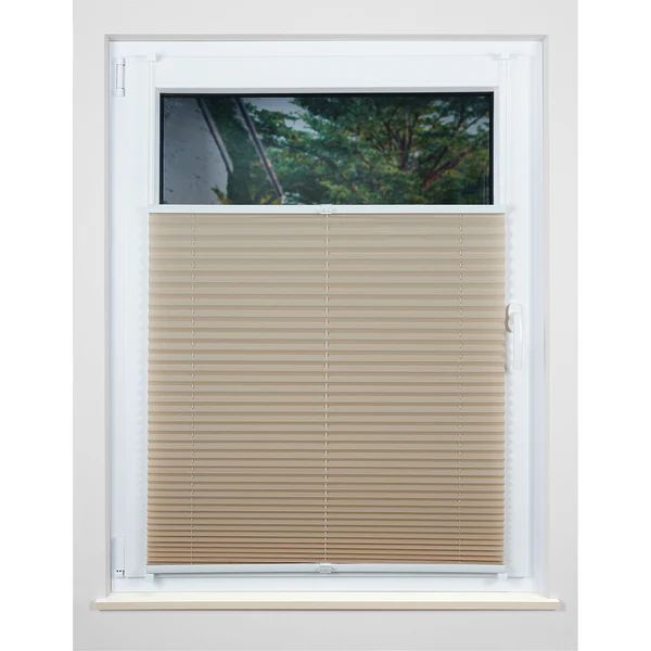 Plissee Klemmfix free - Polyester / Aluminium - Beige - 75 x 130 cm - Image 5