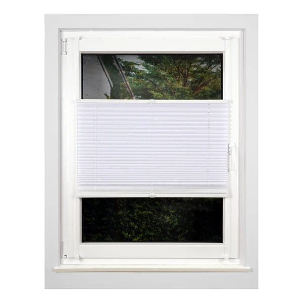 Plissee Klemmfix free - Polyester / Aluminium - Weiß - 70 x 130 cm - Image 3