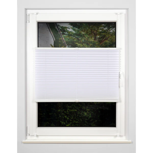 Plissee Klemmfix free - Polyester / Aluminium - Weiß - 75 x 130 cm - Image 5