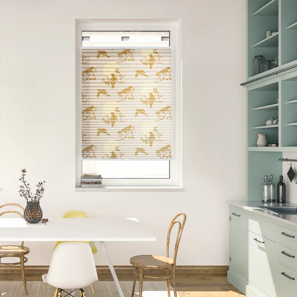 Plissee Klemmfix Moon Birds - Polyester - Beige - 45 x 130 cm - Image 5