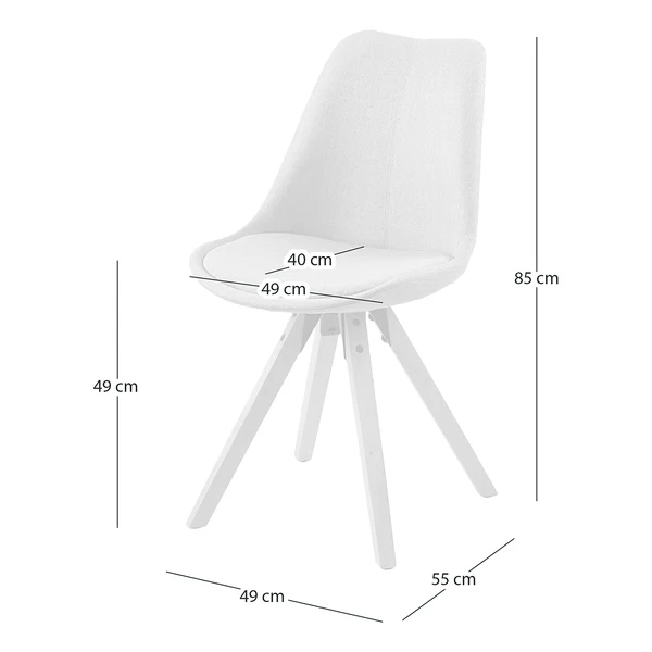 Polsterstuhl ALEDAS - Webstoff Cors: Granit - Braun - 2er Set - Image 16