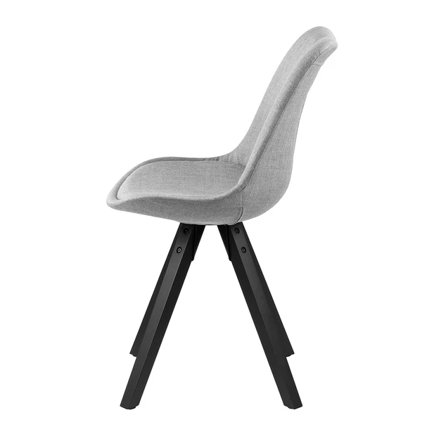 Polsterstuhl ALEDAS - Webstoff Cors: Granit - Schwarz - 2er Set - Image 6