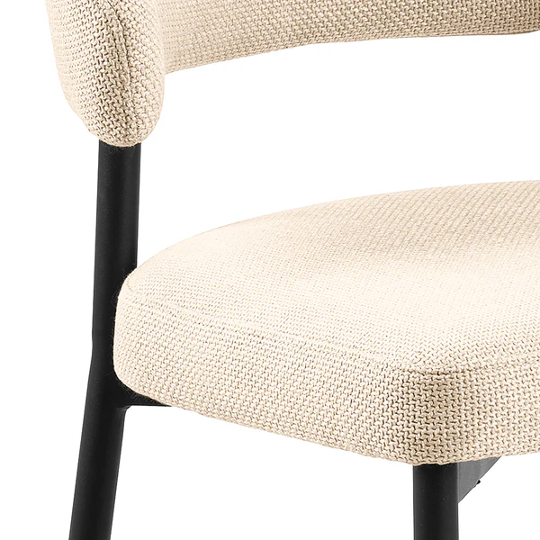 Polsterstuhl Asbo 2er-Set - Strukturstoff Badia: Beige - Image 9