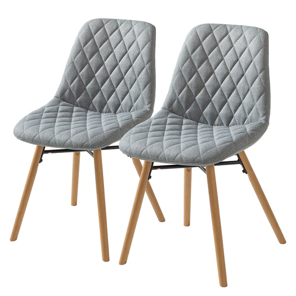 Polsterstuhl Farelas - Webstoff / Buche massiv - Webstoff Cors: Granit - 2er Set