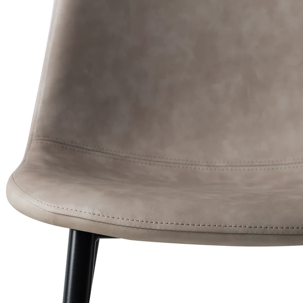 Polsterstuhl Iskmo VII - Kunstleder / Metall - Schwarz - Taupe - 2er Set - Image 8