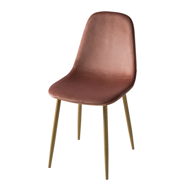 Polsterstuhl Iskmo VIII - Samt / Metall - Eiche Dekor - Rosa - 2er Set - Image 7