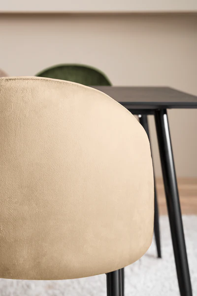 Polsterstuhl Jacklin IV (2er-Set) - Samt / Eisen - Beige - Image 10