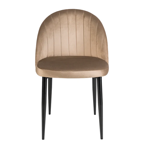 Polsterstuhl Jacklin IV (2er-Set) - Samt / Eisen - Beige - Image 4