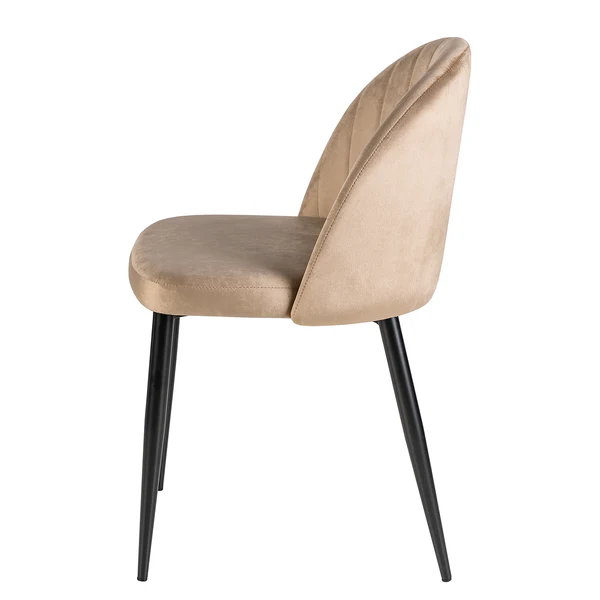 Polsterstuhl Jacklin IV (2er-Set) - Samt / Eisen - Beige - Image 5
