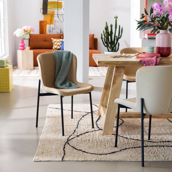Polsterstuhl MOUZON 2er-Set - Samt Walli: Beige - Schwarz - Image 3