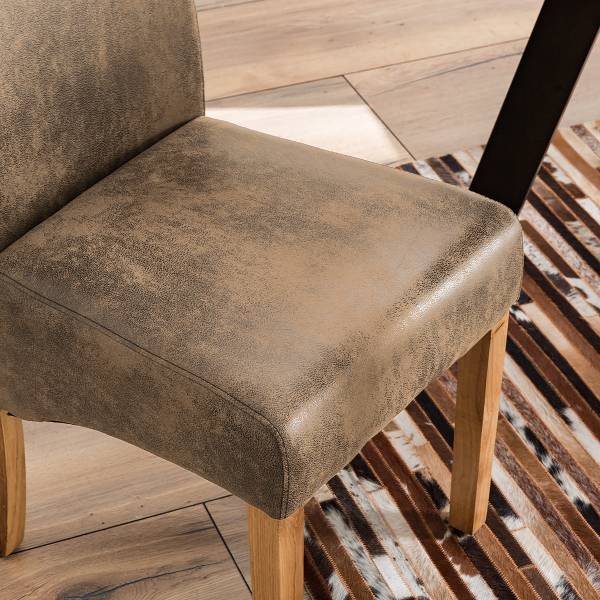 Polsterstuhl Nello III - Braun - Microfaser - Eiche - 47 x 108 x 64 cm - Image 8