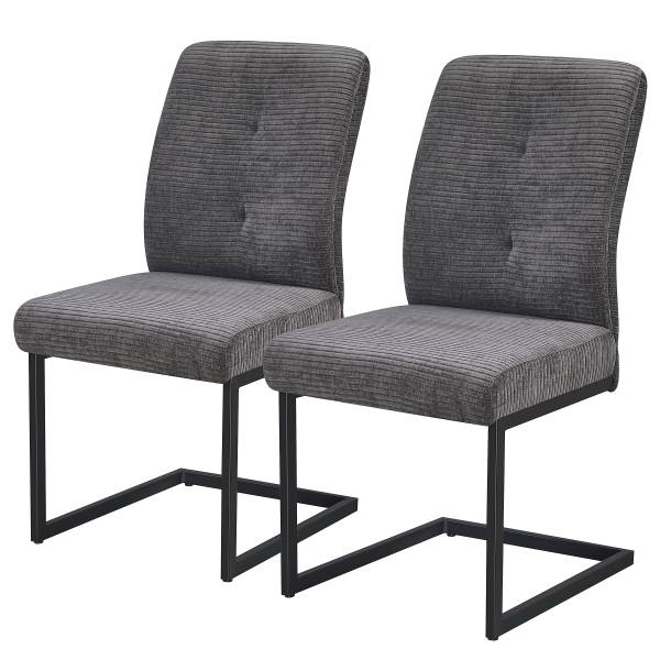 Polsterstuhl PAMALU 2er-Set - Grau
