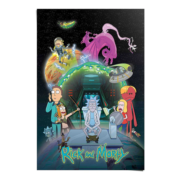 Poster Rick and Morty - Papier - Mehrfarbig - 61 x 91,5 cm