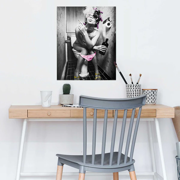 Poster Toilet Pic - Papier - Pink - 40 x 50 cm - Image 2