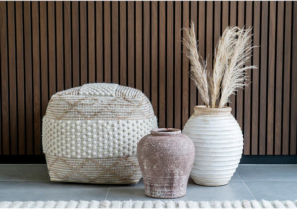 Pouf Puri - Webstoff - Elfenbein - Image 2