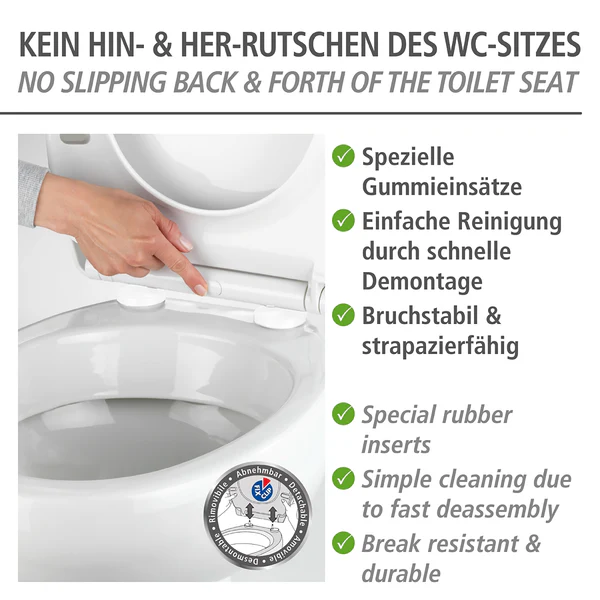 Premium WC-Sitz Kos - Edelstahl / Polypropylen - Schwarz - Schwarz - Image 3