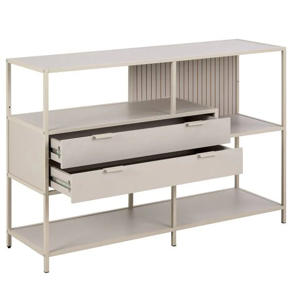 Regal Coogee mit Schubladen - 114 cm - Sandgrau - Image 7