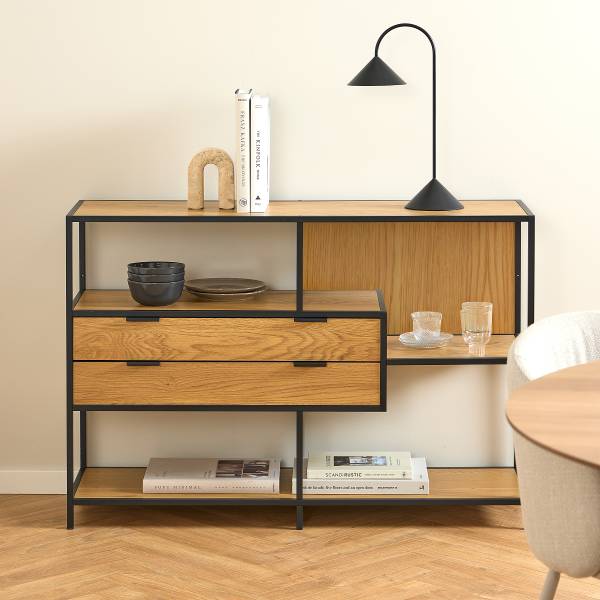 Regal Coogee mit Schubladen - 114 cm - Wildeiche Dekor - Image 2