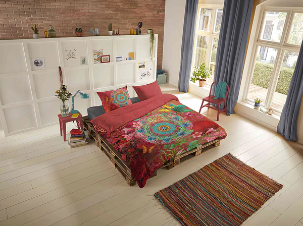 Renforce Bettwäsche Novali - Baumwolle/Satin - Braun / Rot - 240 x 200/220 cm + 2 Kissen 70 x 40 cm - Image 2