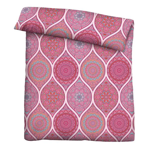 Renforcé Bettwäsche Ornament Typ B - Baumwolle - Rot - 155 x 220 cm + Kissen 80 x 80 cm - Image 3