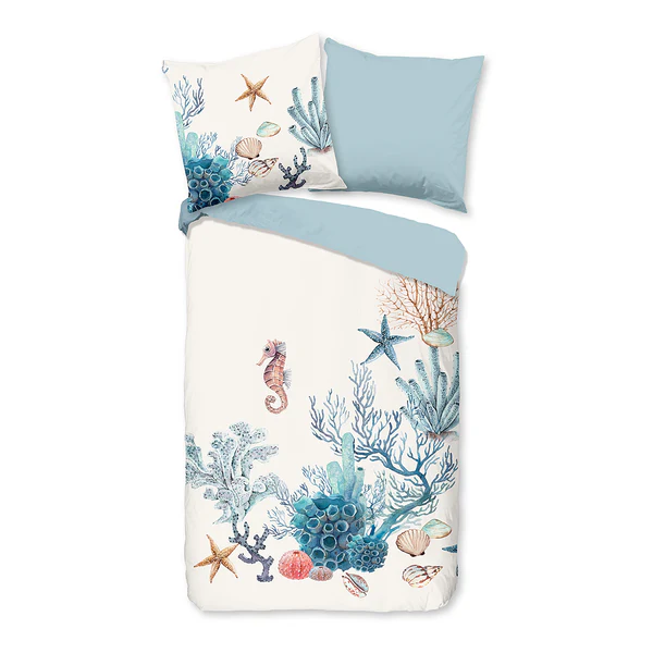 Renforcé Bettwäsche Reine - Renforcé - Blau - 200 x 200 cm + 2 Kissen 80 x 80 cm