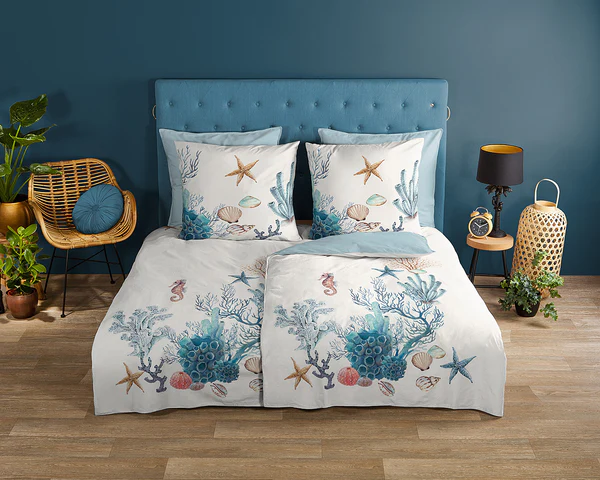 Renforcé Bettwäsche Reine - Renforcé - Blau - 200 x 200 cm + 2 Kissen 80 x 80 cm - Image 2