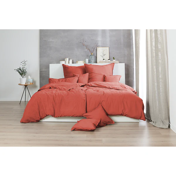 Renforce-Bettwäsche Stonewashed Pure - Baumwolle - 135 x 200 cm + Kissen 80 x 80 cm - Image 2