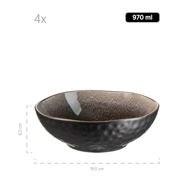 Salatschalen Niara Organic 9-teilig - Keramik - Schwarz / Braun - Image 6