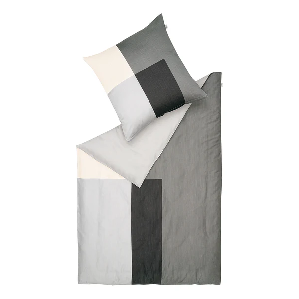 Satin Bettwäsche Art - Satin - Anthrazit - 135 x 200 cm + Kissen 80 x 80 cm