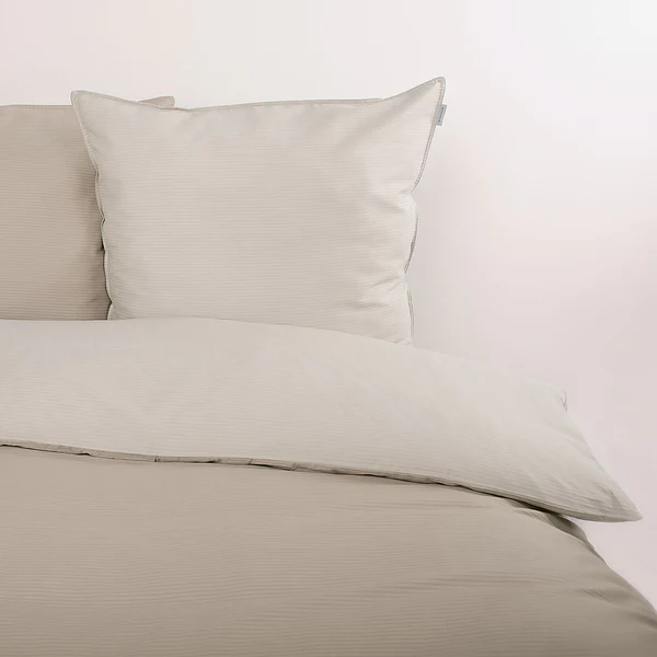 Satin-Bettwäsche Tom Tailor - Baumwolle - Beige - 155 x 220 cm + Kissen 80 x 80 cm - Image 3