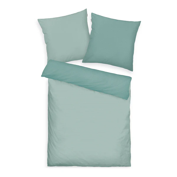 Satin-Bettwäsche Tom Tailor - Baumwolle - Mint - 135 x 200 cm + Kissen 80 x 80 cm