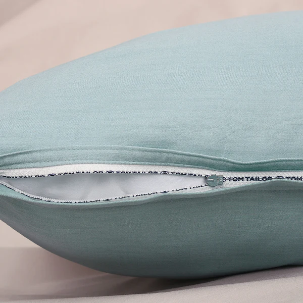 Satin-Bettwäsche Tom Tailor - Baumwolle - Mint - 135 x 200 cm + Kissen 80 x 80 cm - Image 4