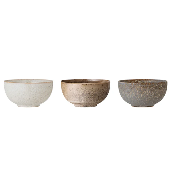 Schale Addison 3er-Set - Keramik - Grau