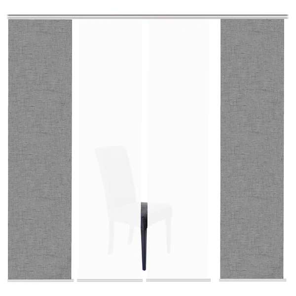 Schiebevorhang Pive - Webstoff - Grau - 60 x 245 cm - 4er Set - Image 3