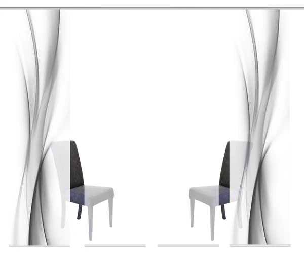 Schiebevorhang Ufa - Polyester - 60 x 245 cm - Grau - 4er Set